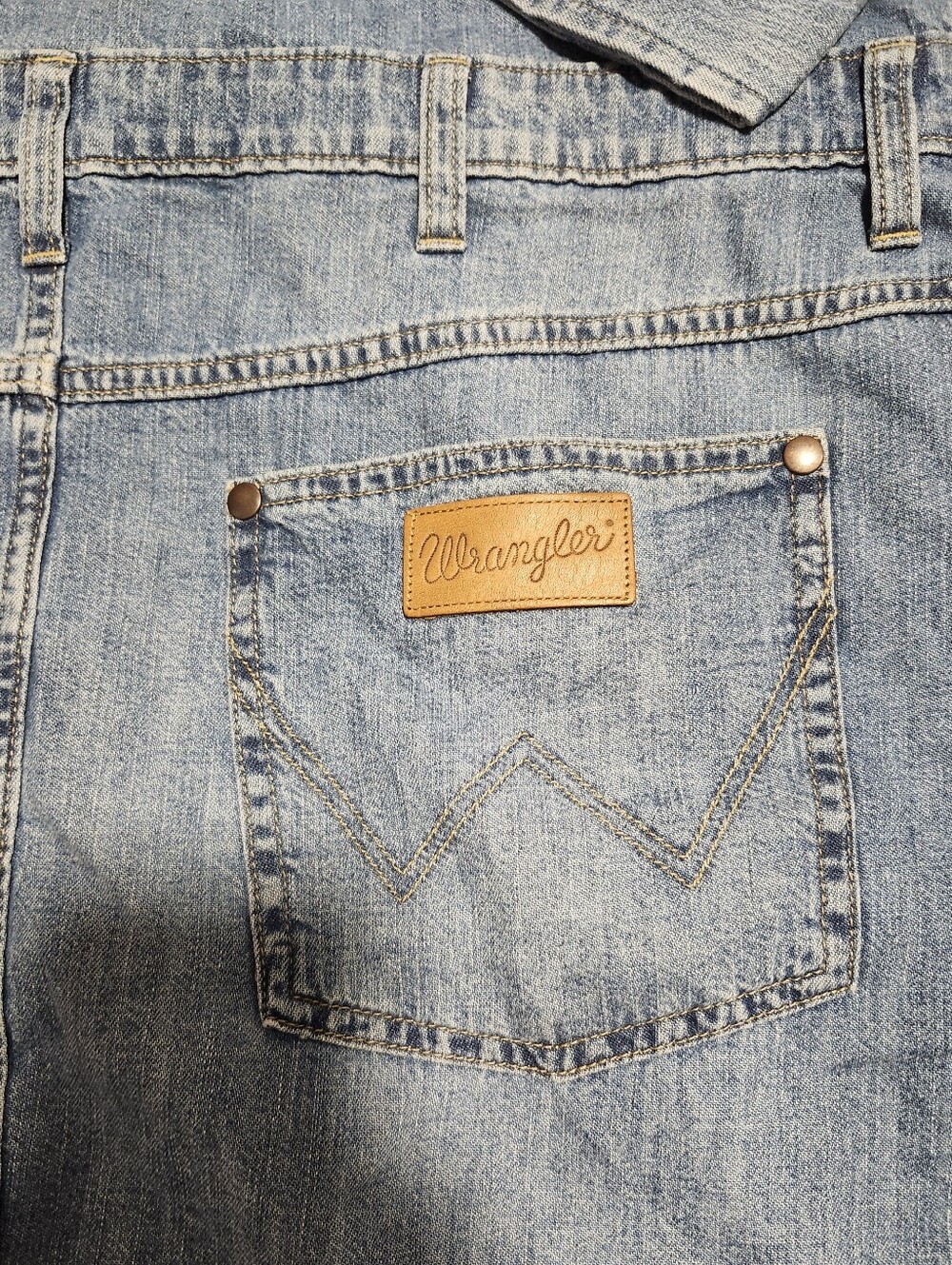 NWT Wrangler Women's Mini Denim Dress Pearl Button 100% Cotton Size XL - Picture 4 of 9